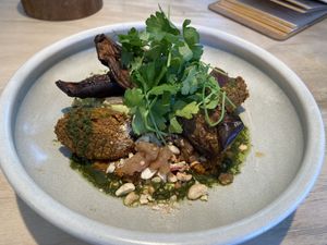 Tandoori-style eggplant: quite tasty and spicy. There’s a bitterness in it though. at GYS - Amsterdamsestraatweg in Utrecht