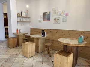 Seating area   at La Gelateria in Sao Miguel