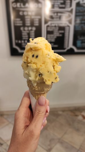 pineapple + passionfruit at La Gelateria in Sao Miguel