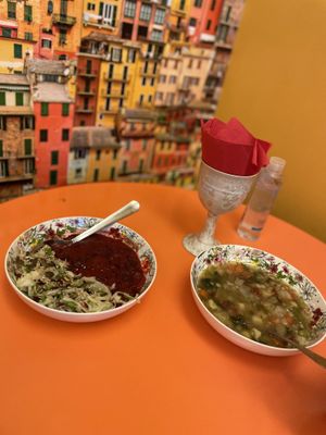 Beetroot stew and clear veg soup at Gildi Toidukoda Metsikud Maitsed in Parnu