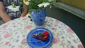 Raw vegan blueberry cheesecake at Gildi Toidukoda Metsikud Maitsed in Parnu