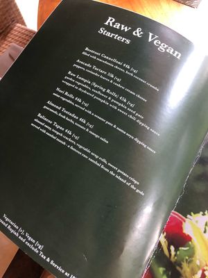 Vegan menu 2 at Taksu Garden Cafe in Ubud