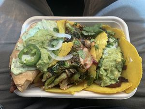 Green potato , Brussel sprout, and hibiscus tacos all hit!  at Str8 up Tacos in Lakewood