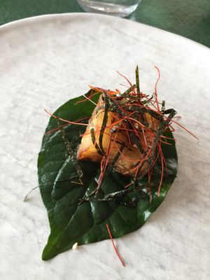 Eggplant in beetle leaf at Rick Shores in Burleigh Heads