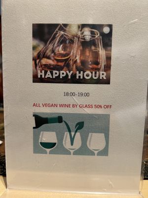Vegan wine happy hour   at Thai Zen in Bruges