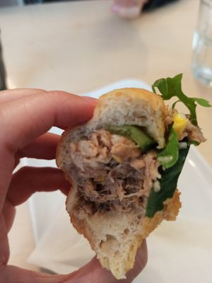 Amazing tuna salat in a bun. Yum!! at Formosa Food in Vienna