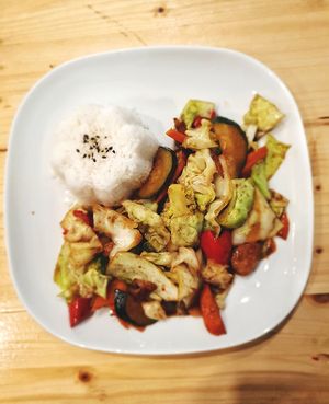 Mix of veggies and rice - Taiwanese dish at Formosa Food in Vienna