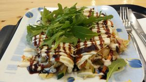 Pancakes with vegan ham and vegetables at Formosa Food in Vienna