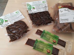 Meat replacement options in their shop at Formosa Food in Vienna