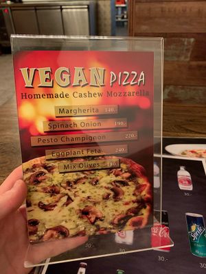 And vegan pizza! at Hummus Boutique in Bangkok