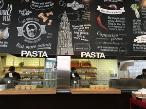 Open plan kitchen at De Pastafabriek in Groningen