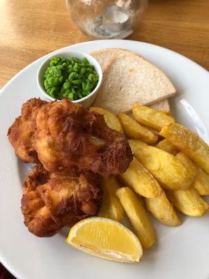 Cauli ‘fish and chips’. Wasn’t even on the current menu but they made it for me anyway!!!  at The Black Lion in Carlisle
