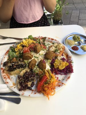Their sharing platter, 13€50, tasted delicious  at Le Falafel in Nice