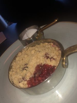 Berry crumble and sorbet ice cream at The St George & Dragon in Reading