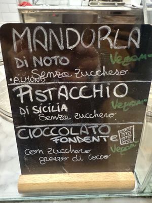 Vegan options  at Gelato San Lorenzo in Rome