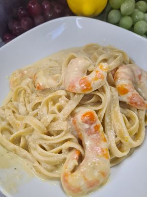 Vegan creamy Garlic Prawn at Italia Pizza & Pasta in Currimundi
