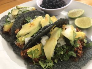 Vegan tacos at Kakao Cocina Vegana in La Paz