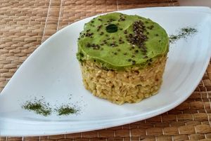 Rice and Oats with Guacamole and Chia seeds at Camino al Sol in Havana