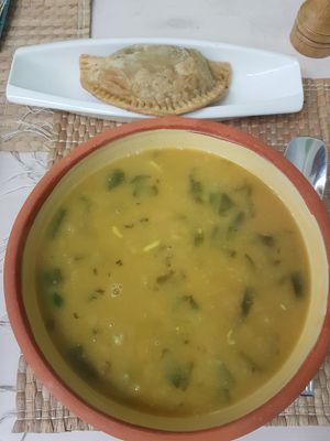Vegetable empanada and chickpea soup at Camino al Sol in Havana