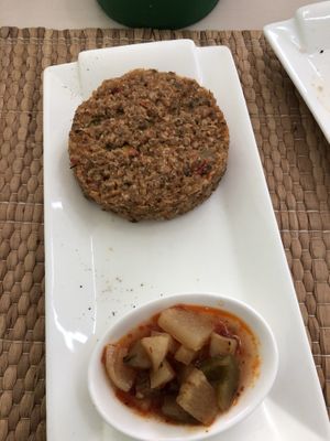Vegan patty at Camino al Sol in Havana