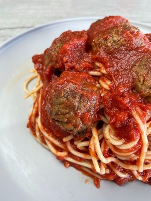 Vegan Spaghetti & Meatballs at Troy's Italian Kitchen in Arlington