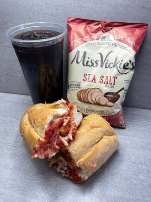 Vegan Chick'n Parm Sandwich at Troy's Italian Kitchen in Arlington