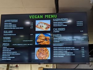 Vegan menu as of apr 2026 at Troy's Italian Kitchen in Arlington