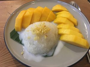 Mango sticky rice  at Happy Mango in Vang Vieng