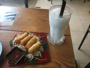 Vegetable spring rolls  at Happy Mango in Vang Vieng
