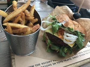 Veggie burger & fries 🤤 at Good Food in Split