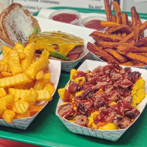 Tray of assorted items  at Go Vegan San Antonio in San Antonio