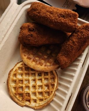 Chick'n 'n' Waffles at Go Vegan San Antonio in San Antonio