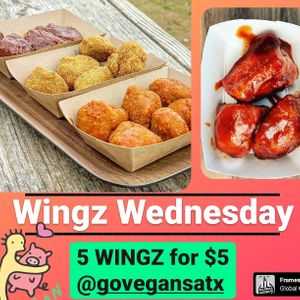 Wing Wednesday flyer at Go Vegan San Antonio in San Antonio