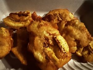 Tostones with spicy 🌶️ mayo 😋 for the win!  #Veganuary at Go Vegan San Antonio in San Antonio