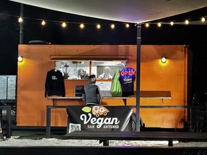Go Vegan at night at the new location- 122 Lindbergh Blvd Universal City - right outside Randolph Air basee #Veganuary at Go Vegan San Antonio in San Antonio