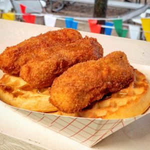 Chickn 'n' Waffles! at Go Vegan San Antonio in San Antonio
