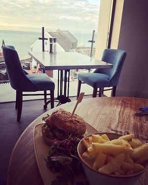 Great views, great vegan gluten free burgers 🍔  at The Blue Bell in New Quay