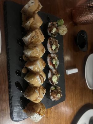 On the left vegan roll   at Kasa Moto in Toronto