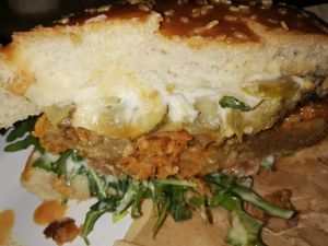 Inside the burger in case anyone wants to see at The Birds in East London