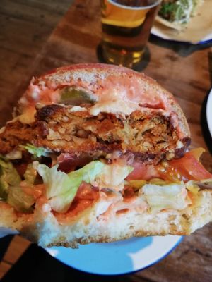 Inside the burger... I can't get enough of this one!  at The Birds in East London