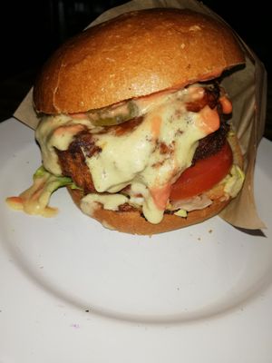 Another example of their burger on ANOTHER visit(I may have an addiction haha), consistently great.  at The Birds in East London