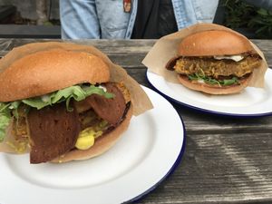 MD Burger (insane) and chickenish burger  at The Birds in East London