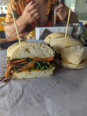 The romesco sandwich! My favourite vegan item on the menu at Sibu Cafe in Uvita