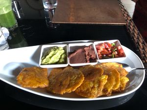 Fantastic vegan patacones  at Sibu Cafe in Uvita