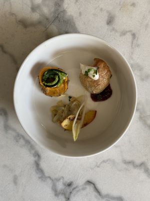 Amuse bouche  at Brasserie l'Ecole in Olargues