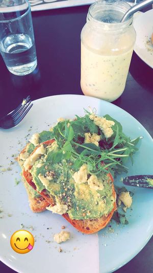 Smashed Avo with almond feta  at Chelle's Soulfood in Officer