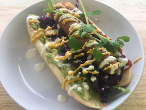 Vegan Hot Dog at Chelle's Soulfood in Officer