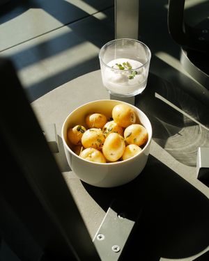 New potatoes  at Puhuri By Tartine in Helsinki