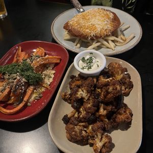Vegan Parmi, Miso Carrots and Buffalo Cauliflower   at The Moon in Northbridge