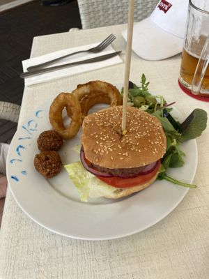Beyond burger  at Waves Bar in Mallorca